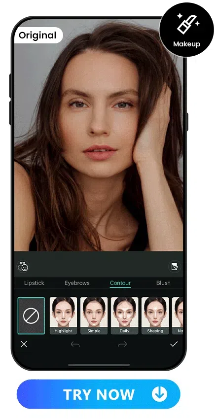 apply exquisite contour style to a woman's photo